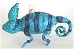 Blue Chameleon Christmas Ornament